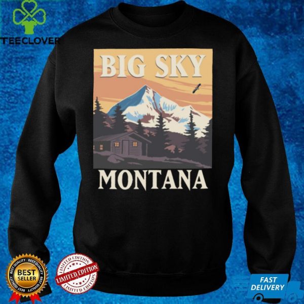 America Big Sky Montana Country Retro Vintage Style Travel Shirt