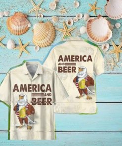 America Eagle Beer Ting Hawaiian Shirt Summer Short Sleeve Button Ting Hawaiian Shirt