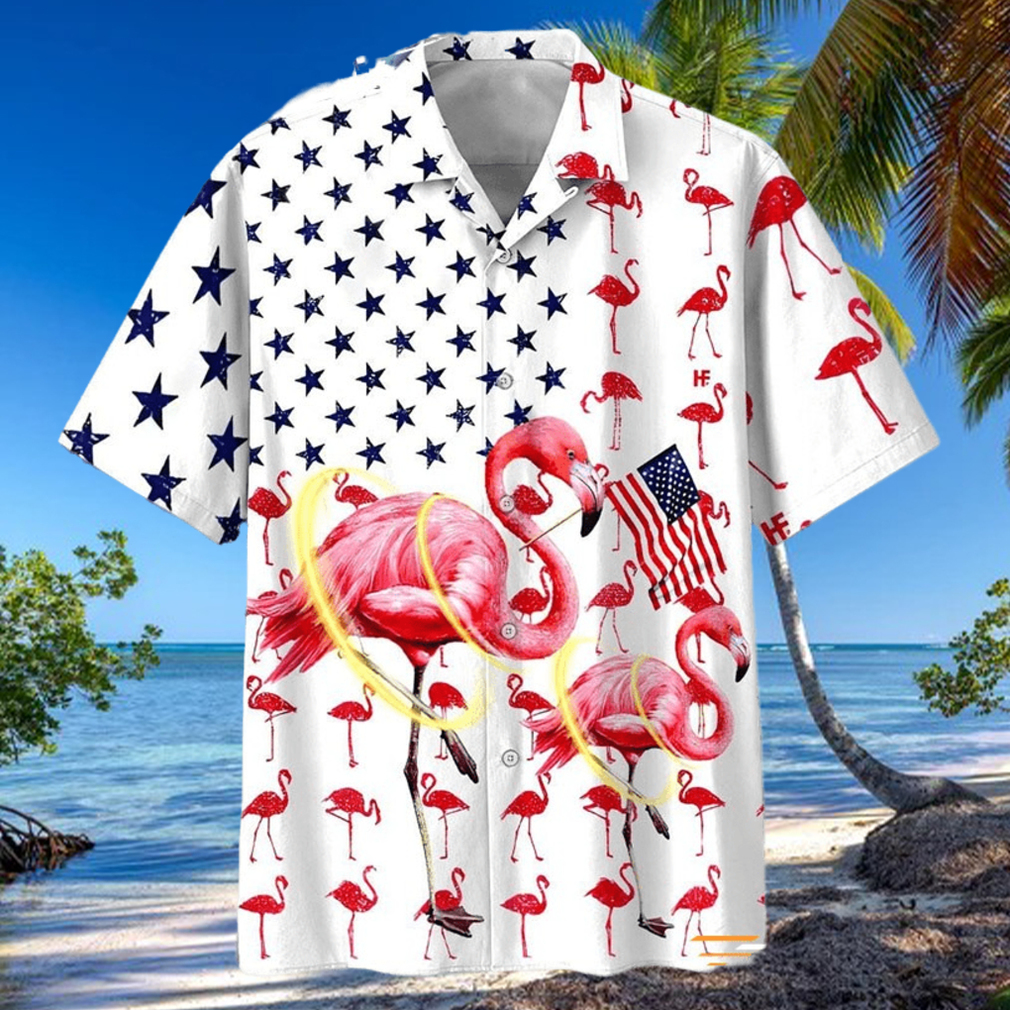 America Flag Flamingo Hawaiian Shirt America Flag Flamingo Hawaiian Shirt
