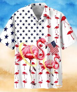 America Flag Flamingo Hawaiian Shirt