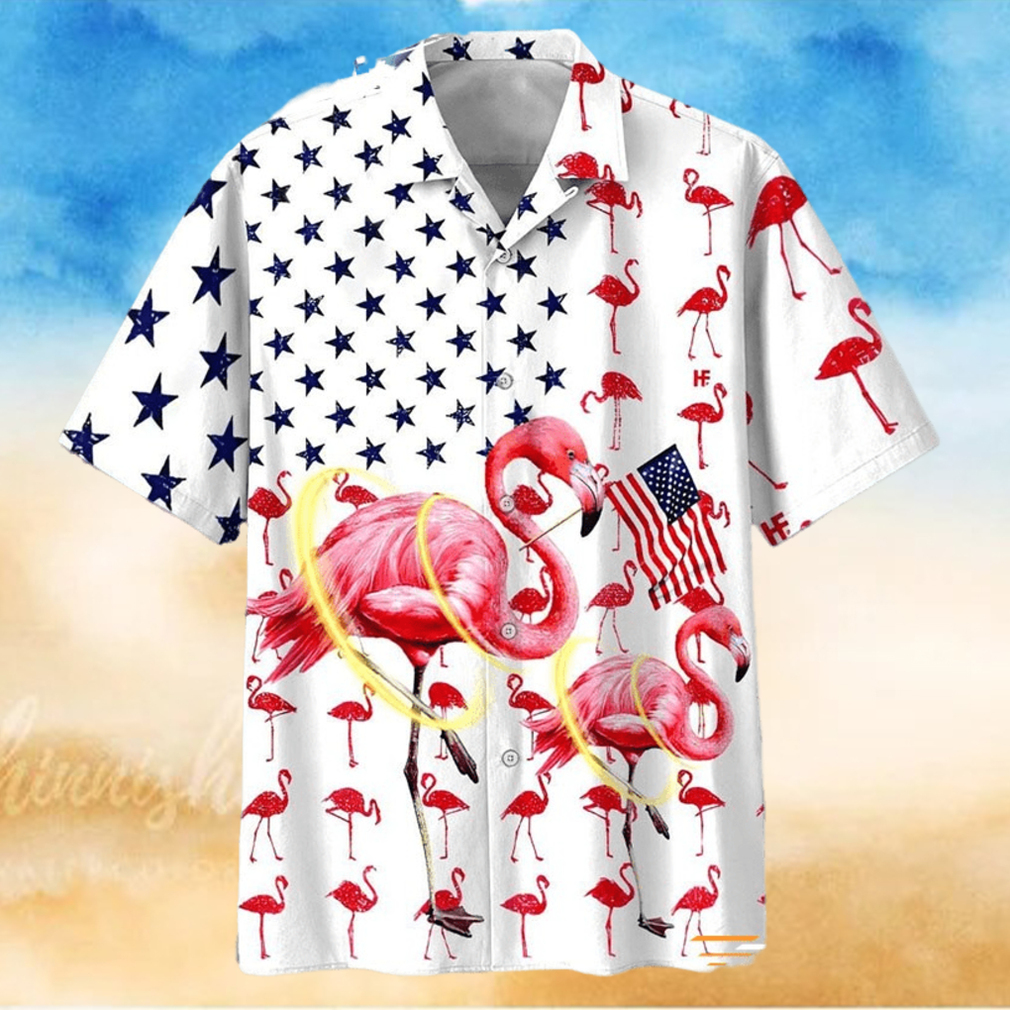 America Flag Flamingo Hawaiian Shirt America Flag Flamingo Hawaiian Shirt