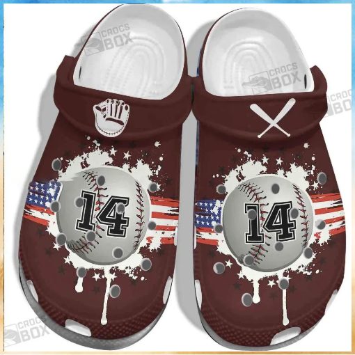 America Flag Vector Custom Crocs – 14Th Outdoor Baseball Crocs