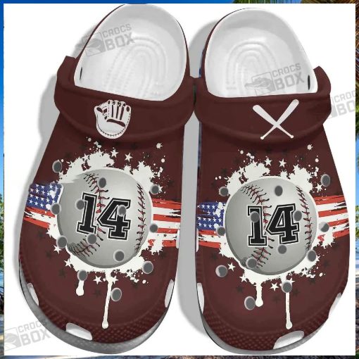 America Flag Vector Custom Crocs – 14Th Outdoor Baseball Crocs