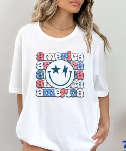 America Groovy Smile For 4th Of July Patriotic T shirt