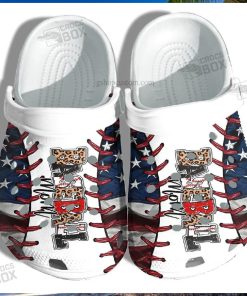 America Mom Leopard Baseball Crocs Shoes Gift For Mother