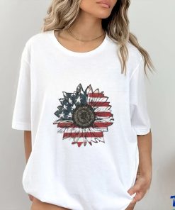 America Sunflower Usa Flag 4th Of July Freedom Shirt