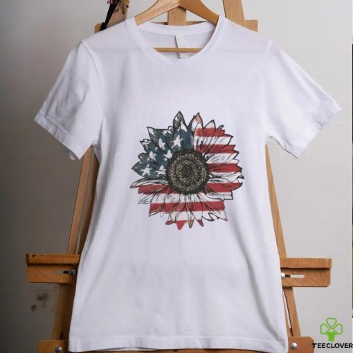 America Sunflower Usa Flag 4th Of July Freedom Shirt