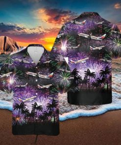 American Airlines Air Cal Heritage 4th Of July Hawaiian Shirt
