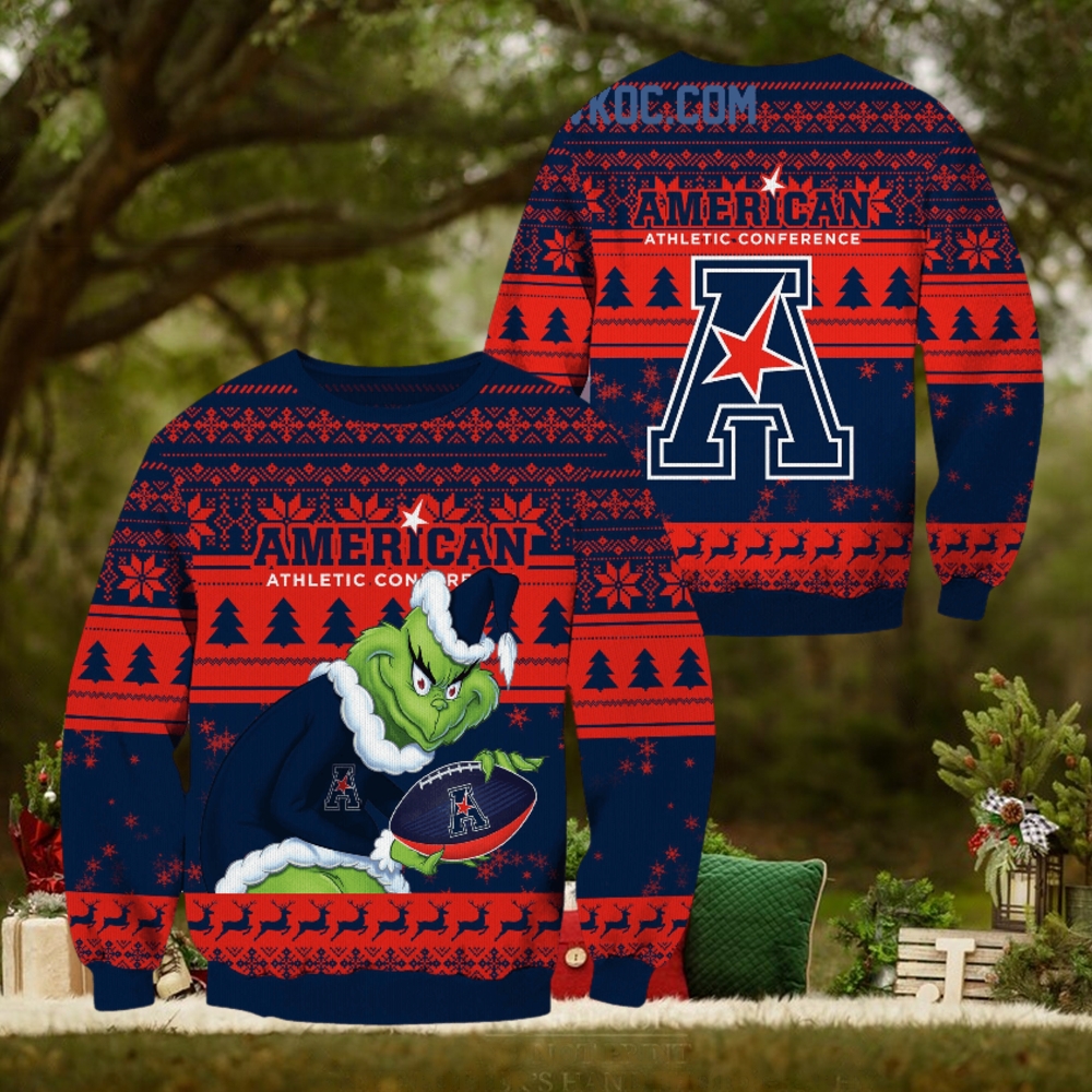 American Athletic Conference Grinch NCAA Christmas Ugly Sweater American Athletic Conference Grinch NCAA Christmas Ugly Sweater