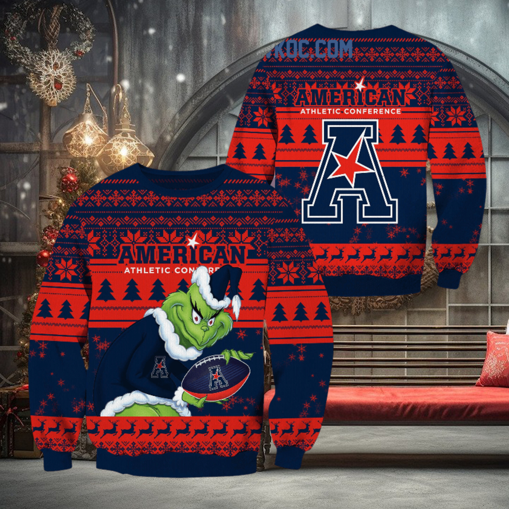 American Athletic Conference Grinch NCAA Christmas Ugly Sweater American Athletic Conference Grinch NCAA Christmas Ugly Sweater