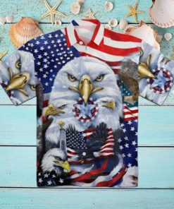 American Eagle US Flag Hawaiian Shirt