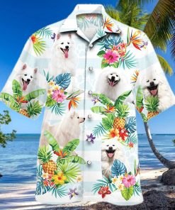 American Eskimo Dog Tropical Flower Hawaiian Shirt