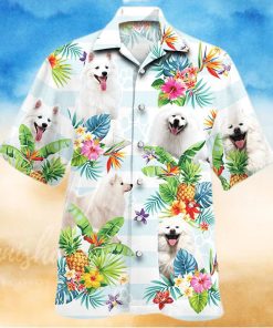 American Eskimo Dog Tropical Flower Hawaiian Shirt