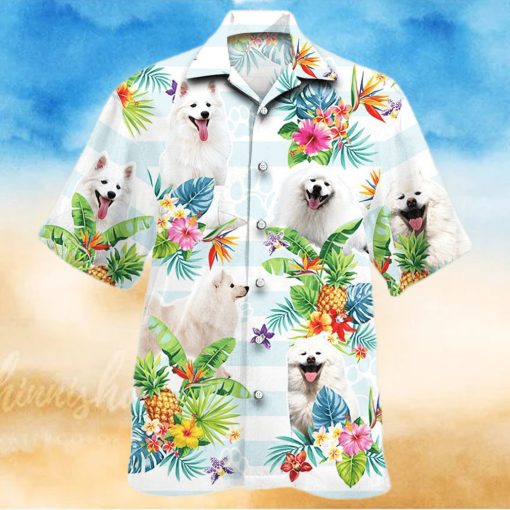 American Eskimo Dog Tropical Flower Hawaiian Shirt