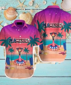 American Flag Flamingo 4th Of July Independence Day Hawaiian Shirt Aloha Casual Shirt For Men And Women