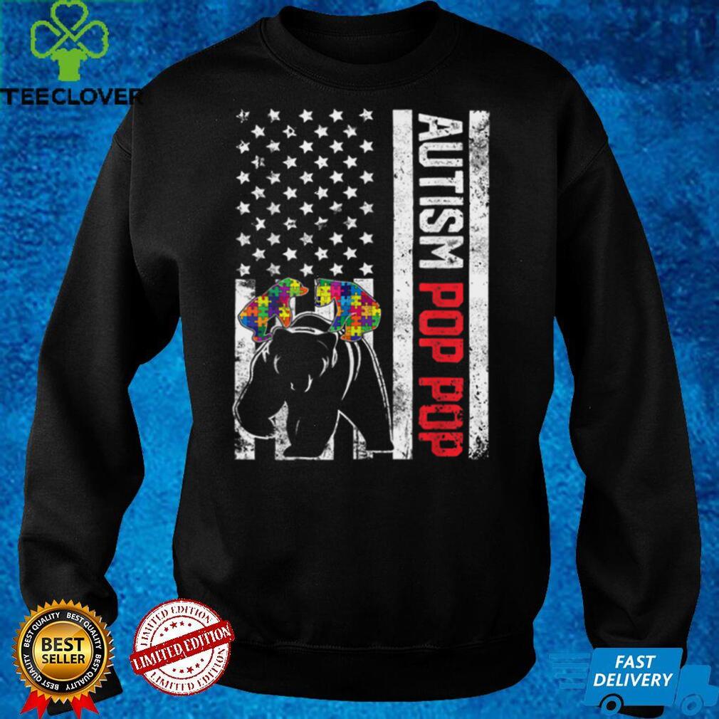 American Flag Pop Pop Bear Autism Awareness Support Family T Shirt American Flag Pop Pop Bear Autism Awareness Support Family T Shirt