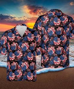 American Flag Rose Hawaiian Shirt