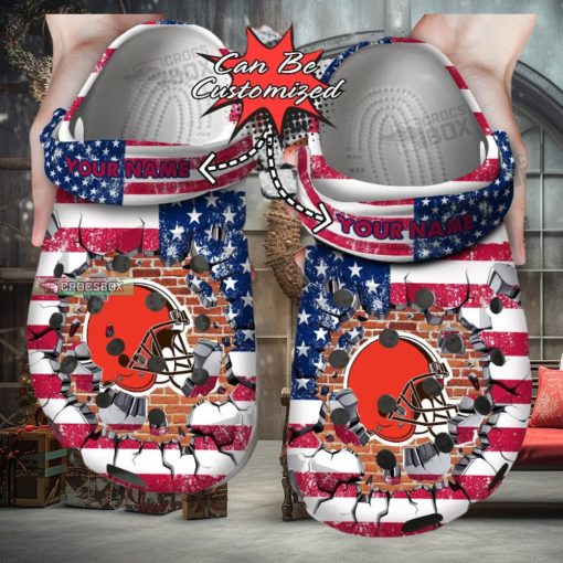 American Football Browns Crocs Shoes