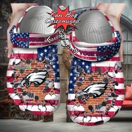 American Football Eagles Crocs Shoes