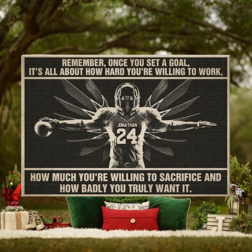 American Football Once You Set A Golf It’s All About How Hard You’re Willing To Work Personalized Wall Art Poster