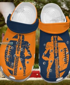 American Football Orange And Navy Crocs Shoes Football Footwear