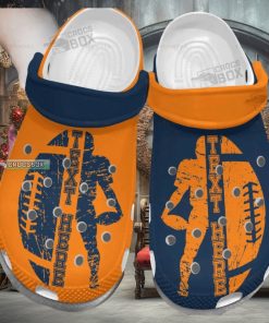 American Football Orange And Navy Crocs Shoes Football Footwear