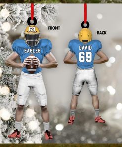 American Football Player Personalized Ornament For Football Lovers   Custom Gift For Football Player