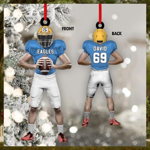 American Football Player Personalized Ornament For Football Lovers   Custom Gift For Football Player