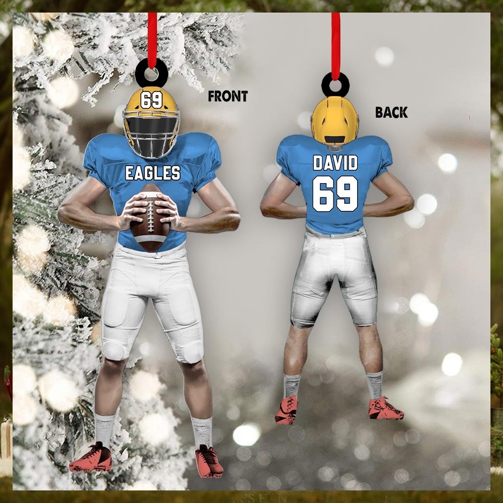American Football Player Personalized Ornament For Football Lovers Custom Gift For Football Player American Football Player Personalized Ornament For Football Lovers Custom Gift For Football Player