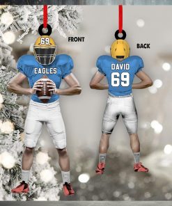 American Football Player Personalized Ornament For Football Lovers   Custom Gift For Football Player
