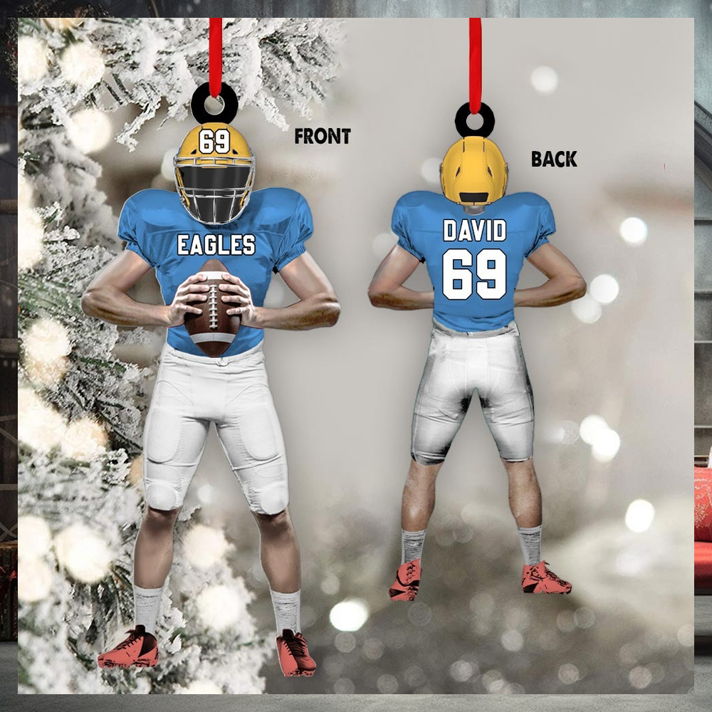 American Football Player Personalized Ornament For Football Lovers Custom Gift For Football Player American Football Player Personalized Ornament For Football Lovers Custom Gift For Football Player
