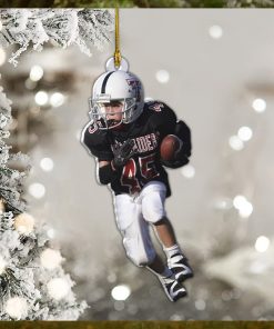 American Football Player Photo Personalized Ornament Gift For Football Player Football