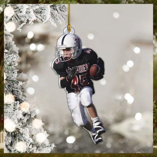 American Football Player Photo Personalized Ornament Gift For Football Player Football