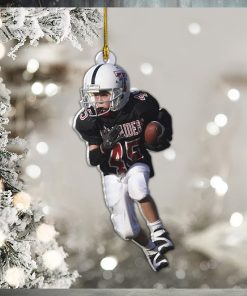 American Football Player Photo Personalized Ornament Gift For Football Player Football