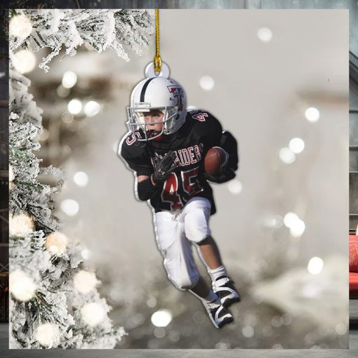 American Football Player Photo Personalized Ornament Gift For Football Player Football