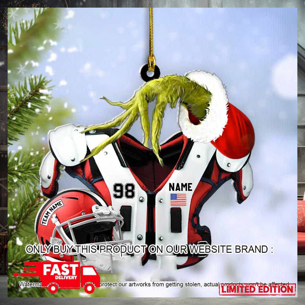 American Football Shoulder Pads Helmet Custom Name Tree Decorations Christmas Ornament American Football Shoulder Pads Helmet Custom Name Tree Decorations Christmas Ornament