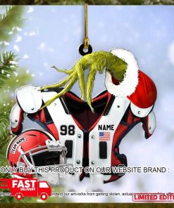 American Football Shoulder Pads Helmet Custom Name Tree Decorations Christmas Ornament