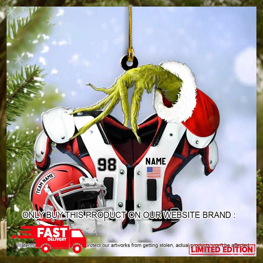 American Football Shoulder Pads Helmet Custom Name Tree Decorations Christmas Ornament American Football Shoulder Pads Helmet Custom Name Tree Decorations Christmas Ornament