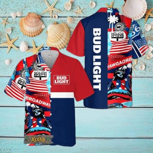 American Independence Day Bud Light Hawaii Shirt For Men And Women Gift Hawaiian Beer