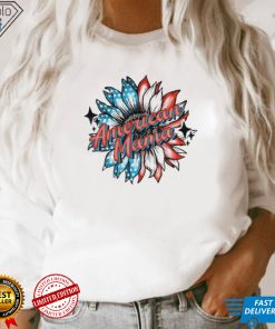 American Mama Sunflower American Flag Shirt