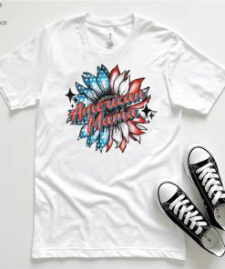 American Mama Sunflower American Flag Shirt
