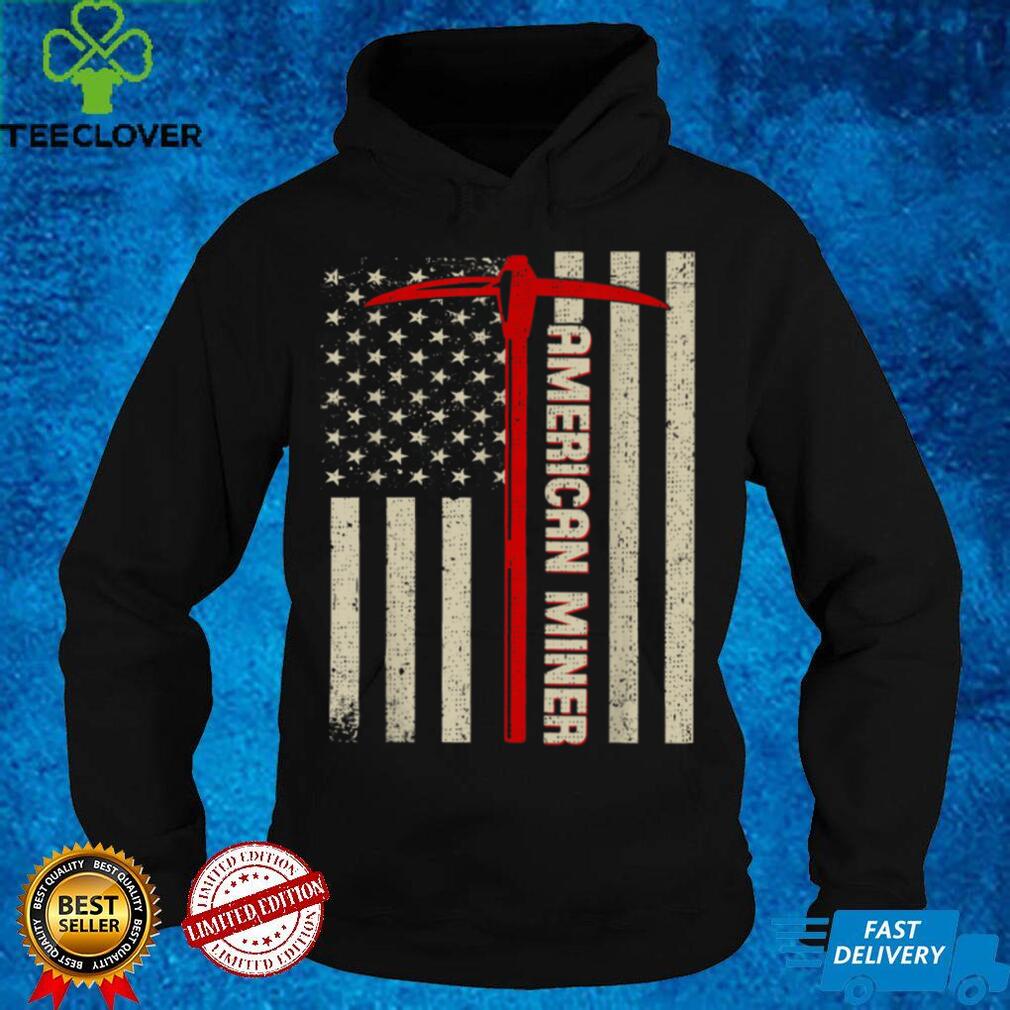 American Miner USA Flag For A Coal Miner T Shirt