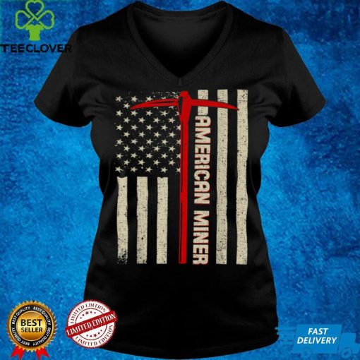 American Miner USA Flag For A Coal Miner T Shirt