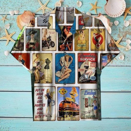 American Retro Poster Lady Girl Hawaiian Shirt Impressive Gift