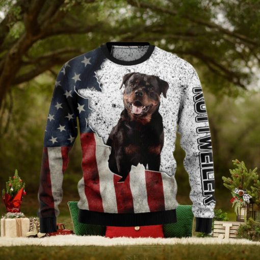 American Rottweiler Christmas Ugly Christmas Sweater 3D Gift Christmas Funny