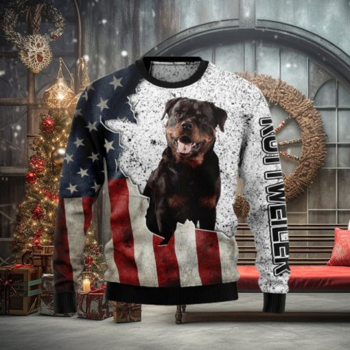 American Rottweiler Christmas Ugly Christmas Sweater 3D Gift Christmas Funny