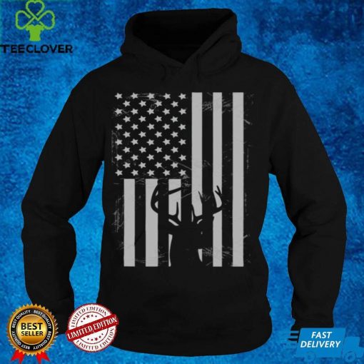 American Whitetail Buck Deer Hunting USA Flag Shirt Hoodie, Sweter Shirt