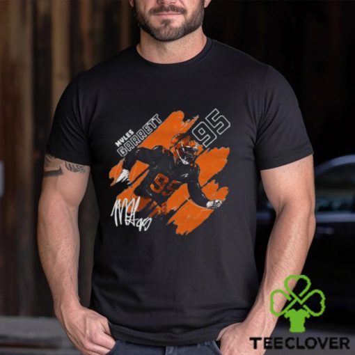 American football defensive end for the Cleveland Browns signature myles garrett T Shirt