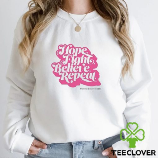 Americancancersociety Hope, Fight, Believe, Repeat Script Shirt