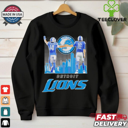 Amon Ra St Brown x Jared Goff Detroit Lions skyline City shirt